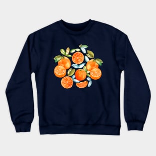 Oranges on Navy Crewneck Sweatshirt